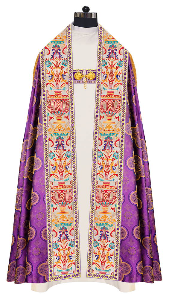 Coronation Tapestry Roman Cope Vestment with Trims