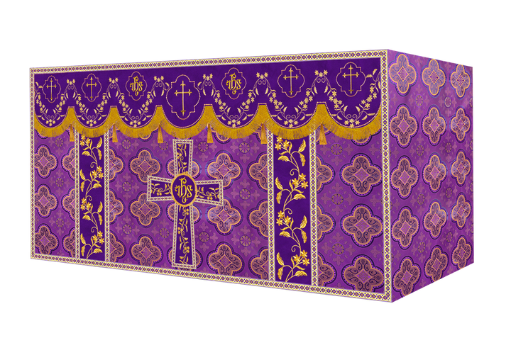 Altar Table Cloth With Floral Embroidery trims