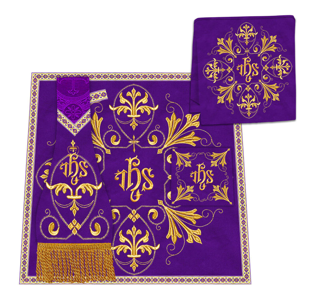 Borromean Chasuble Vestment With Spiritual Motifs and Trims