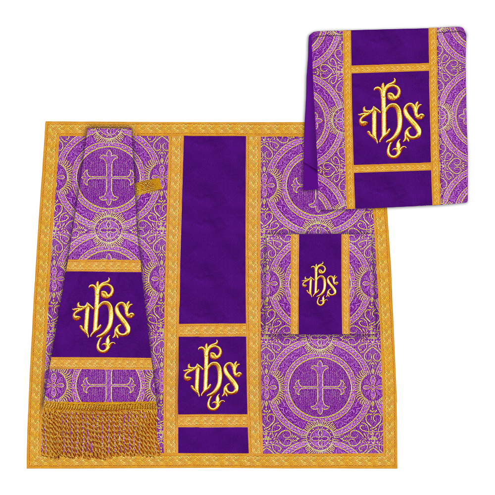 Gothic Chasuble Vestment with Liturgical Motifs