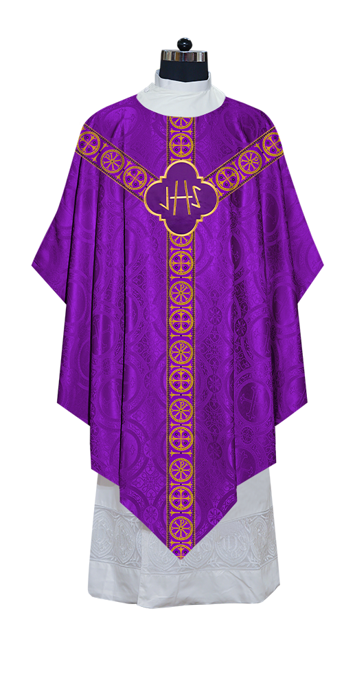 Divine Pugin Chasuble with Braided Lace Orphrey