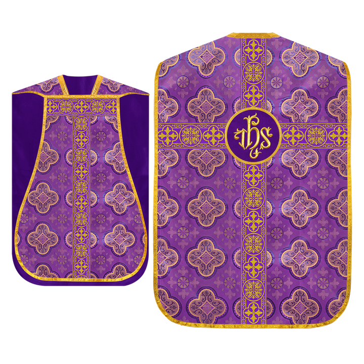 Fiddleback Vestment with Motif and woven Braided Trims