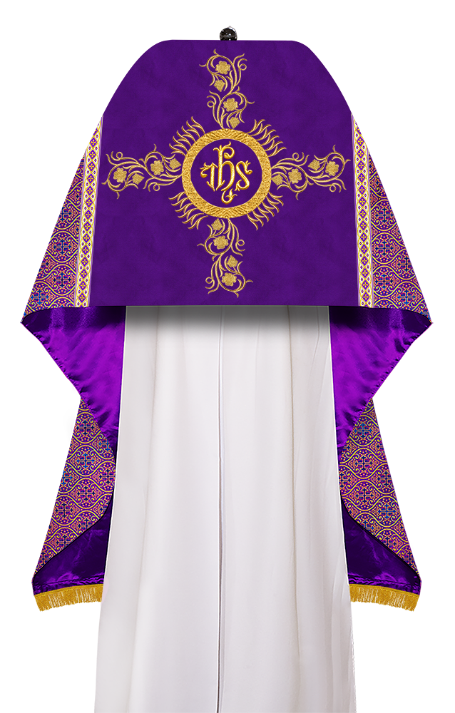 Humeral Veil Vestment with Grapes Embroidered Trims