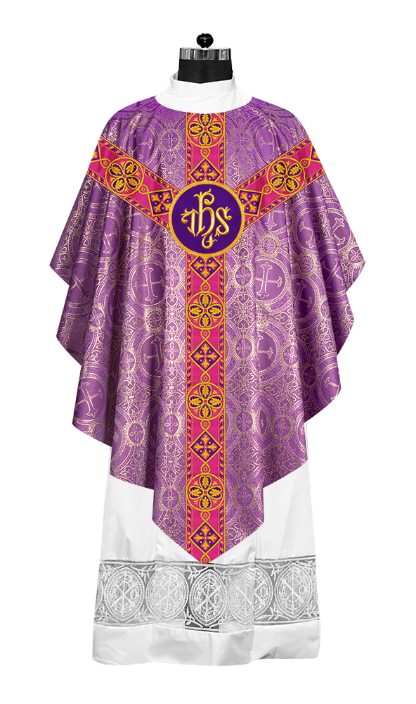 Pugin Style Chasuble with Embroidered Orphrey