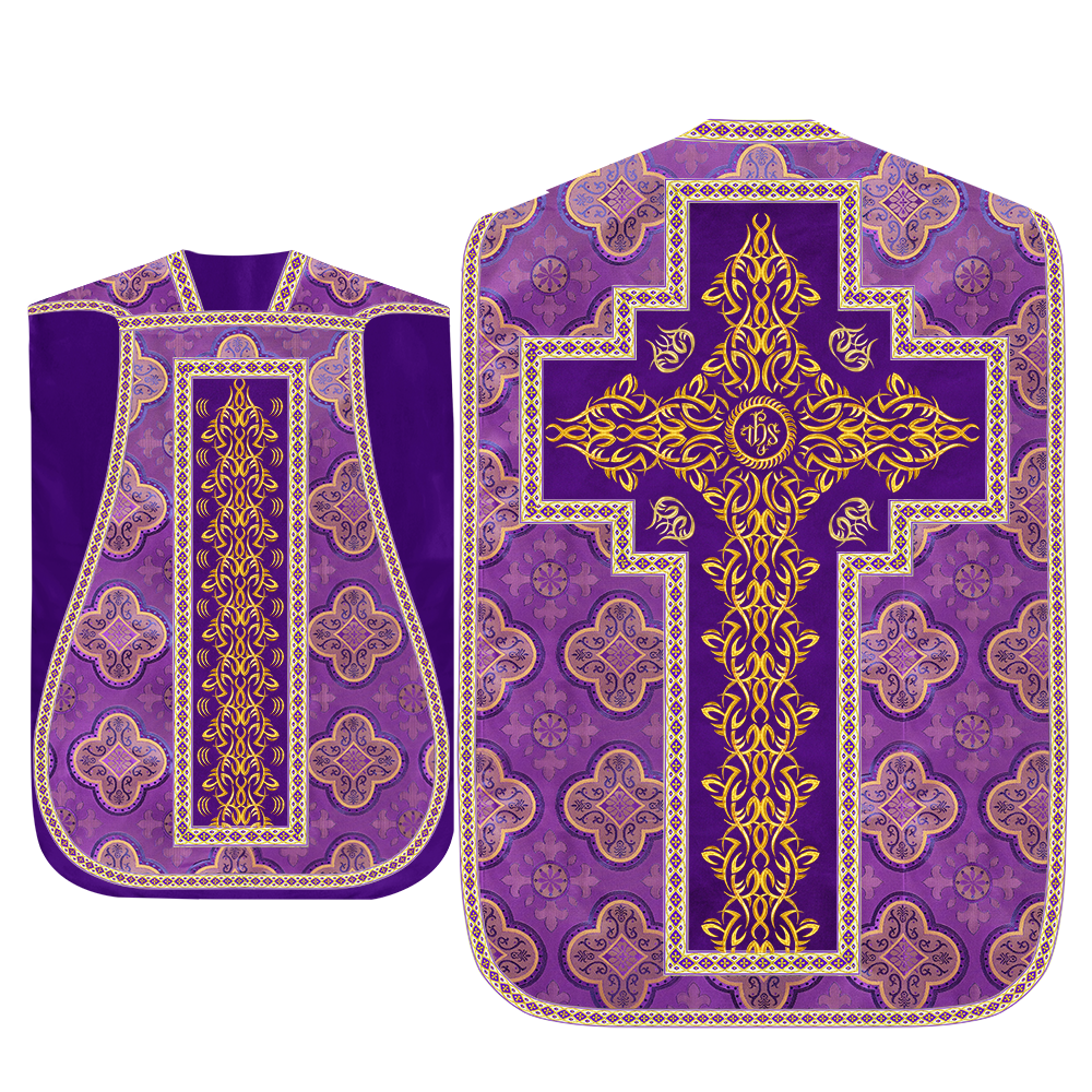 Roman Fiddleback Chasuble With Enhanced Embroidery  & trims