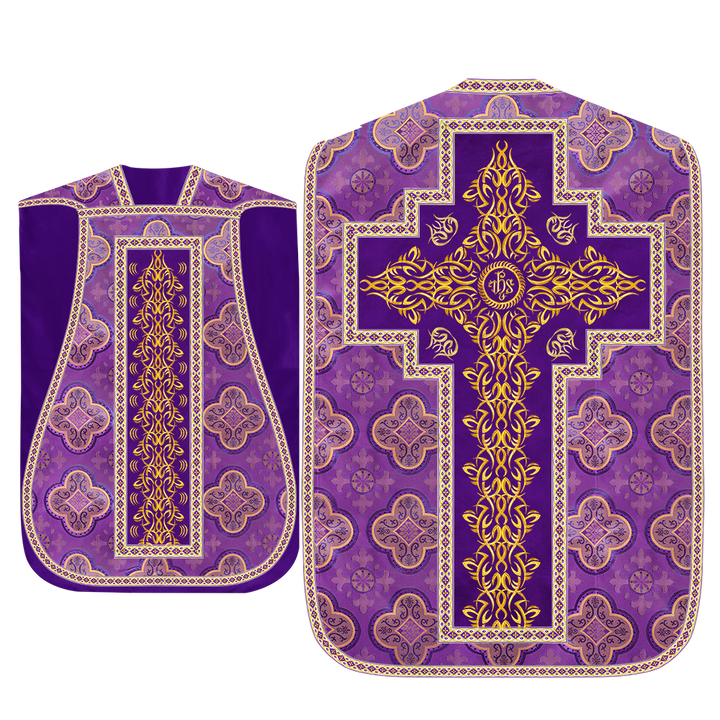 Roman Fiddleback Chasuble With Enhanced Embroidery  & trims