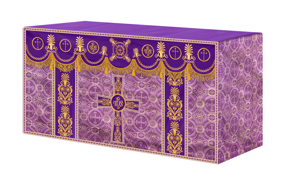 Altar Cloth with Embroidered Motif and Trims