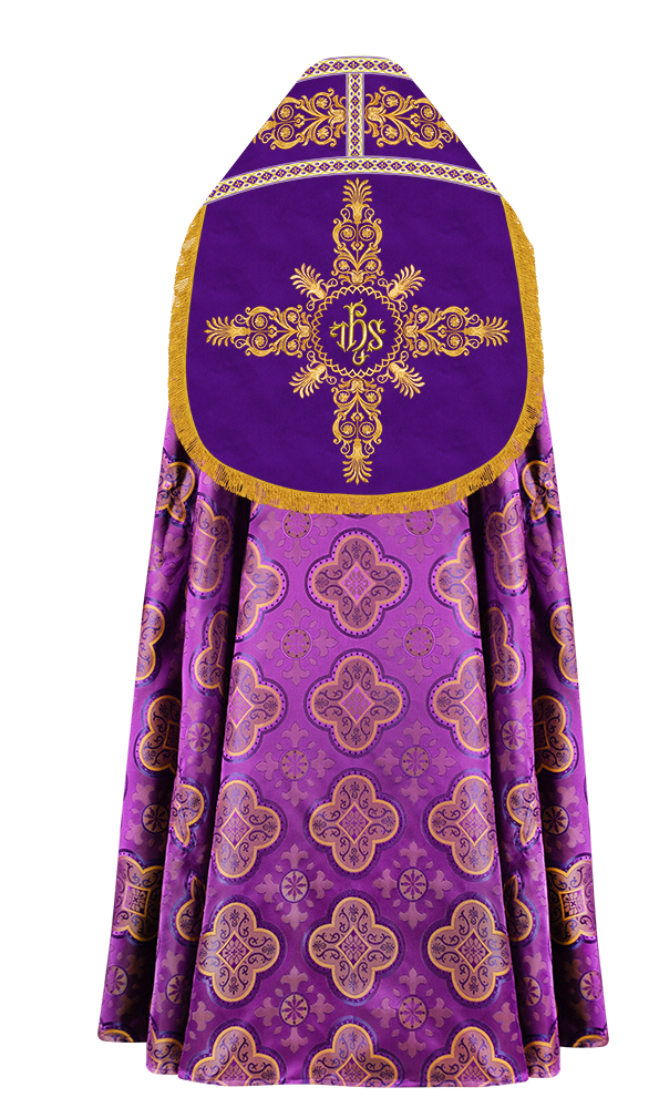 Embroidered Roman Cope with Adorned Spiritual Motif