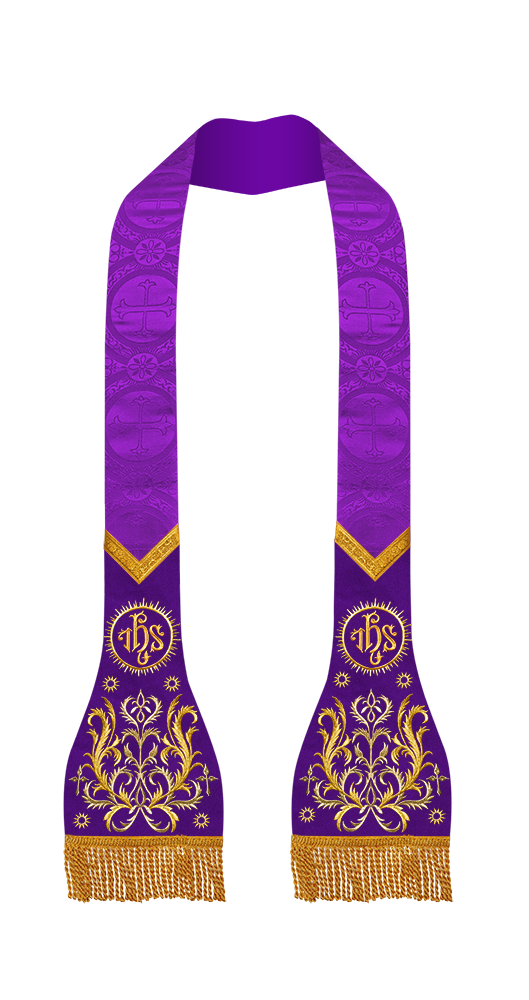 Catholic Stole with embroidery motif