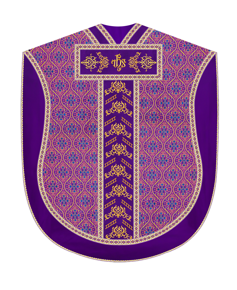 Borromean Chasuble Vestment Adorned With Colour Braids and Trims