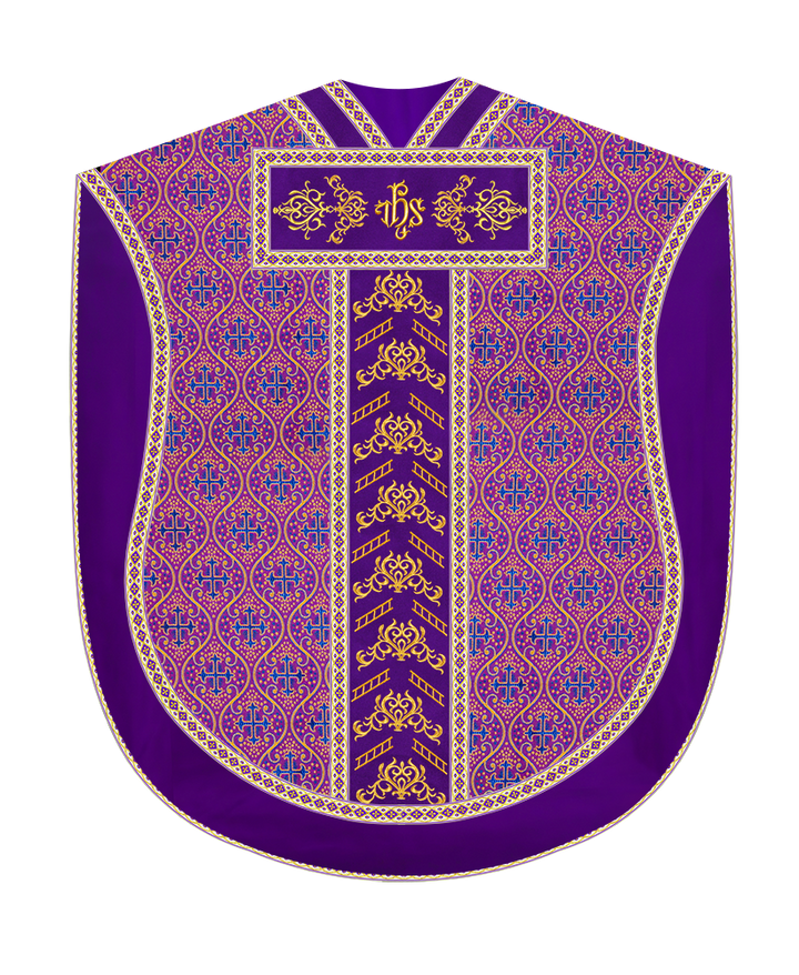 Borromean Chasuble Vestment Adorned With Colour Braids and Trims