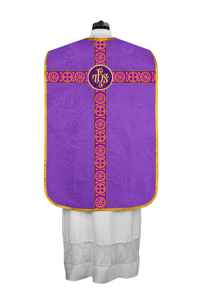 Catholic Roman Chasuble with Ornate Orphrey
