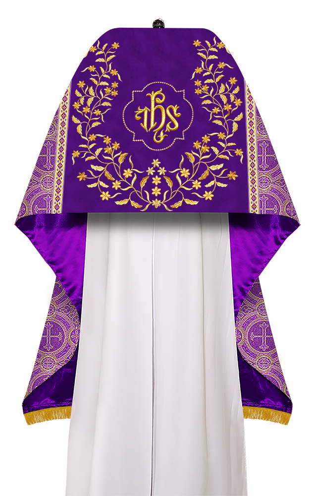 Humeral Veil Vestment with Floral Embroidered Trims