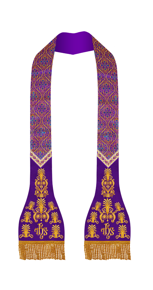 Embroidered Roman stole with Motif and trims