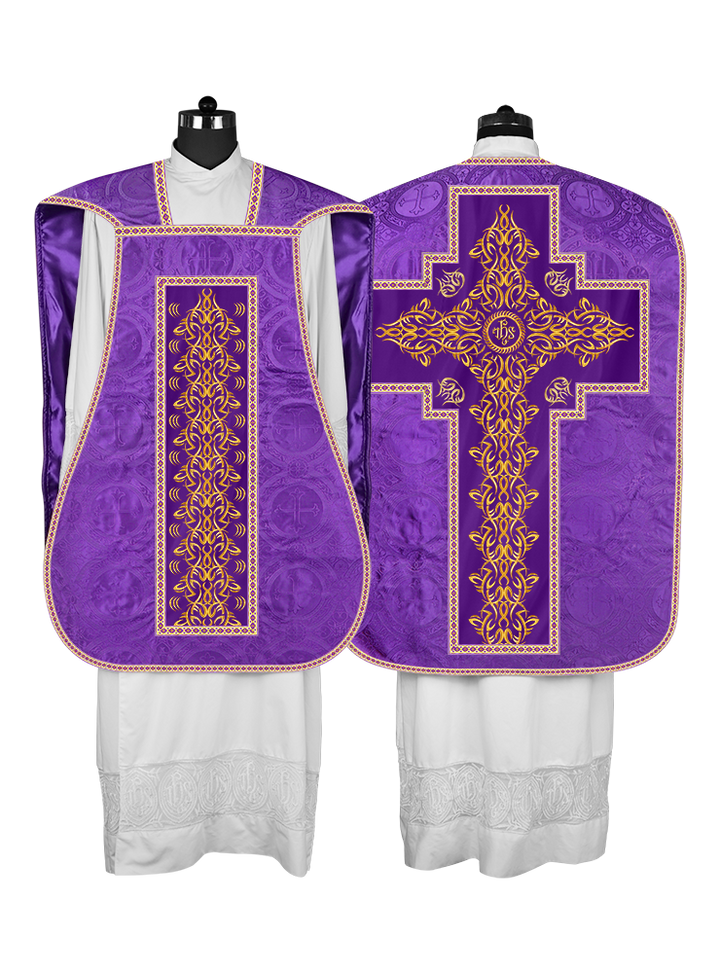 Roman Fiddleback Chasuble With Enhanced Embroidery  & trims