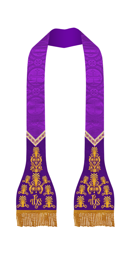 Embroidered Roman stole with Motif and trims