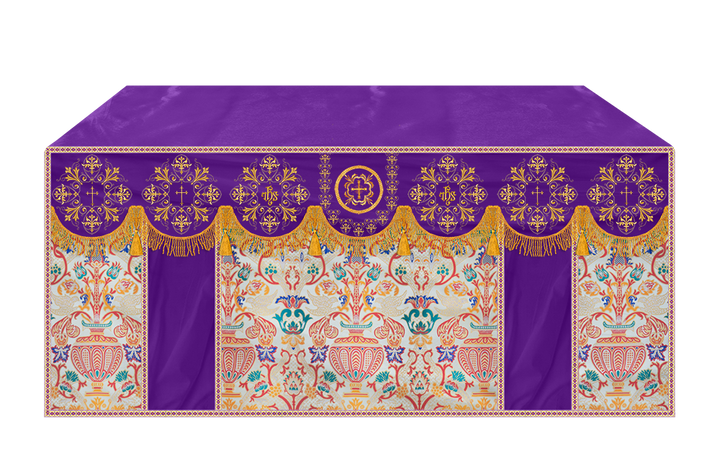 Liturgical Tapestry Altar Cloth with a Fine Embroidered Motif
