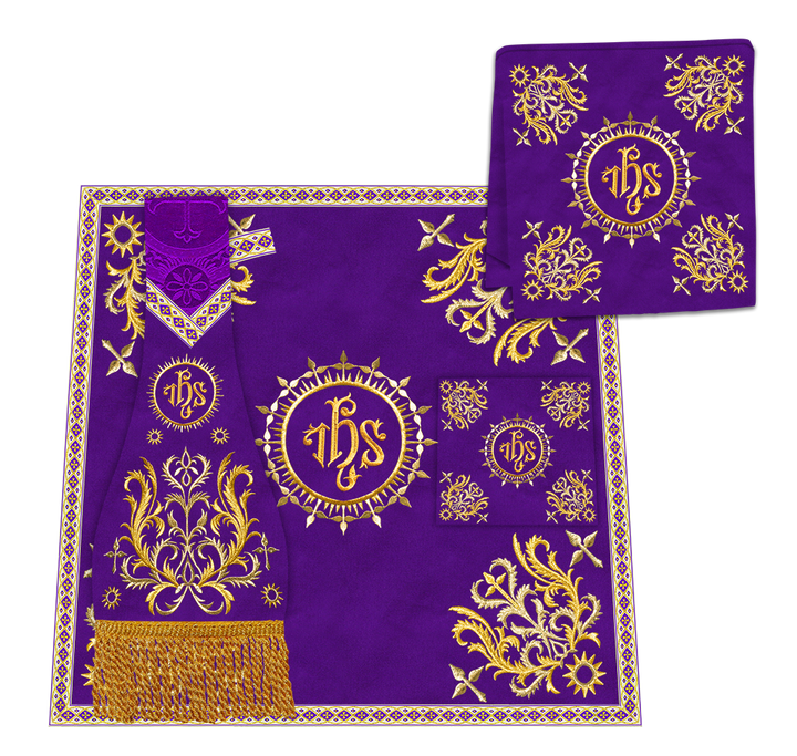 Gothic Chasuble Vestments With Braided Orphrey and trims