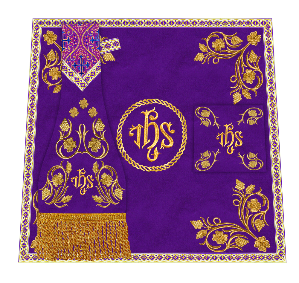 Roman Chasuble Vestment With Grapes Embroidery and Trims