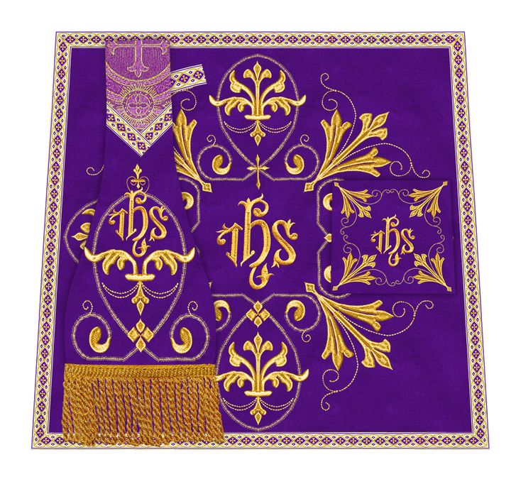 Roman Chasuble Vestment Enhanced With Orphrey and Trims