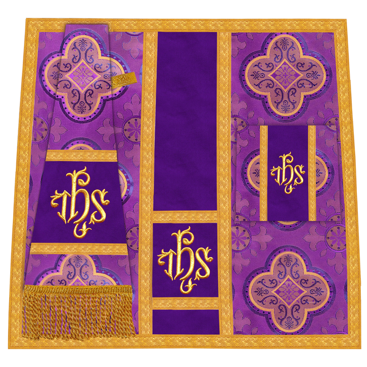 Fiddleback Vestment with Motif and woven Braided Trims