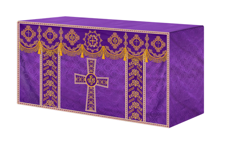 Elegant Altar Cloth with Intricate Orphrey Embroidery & Motif