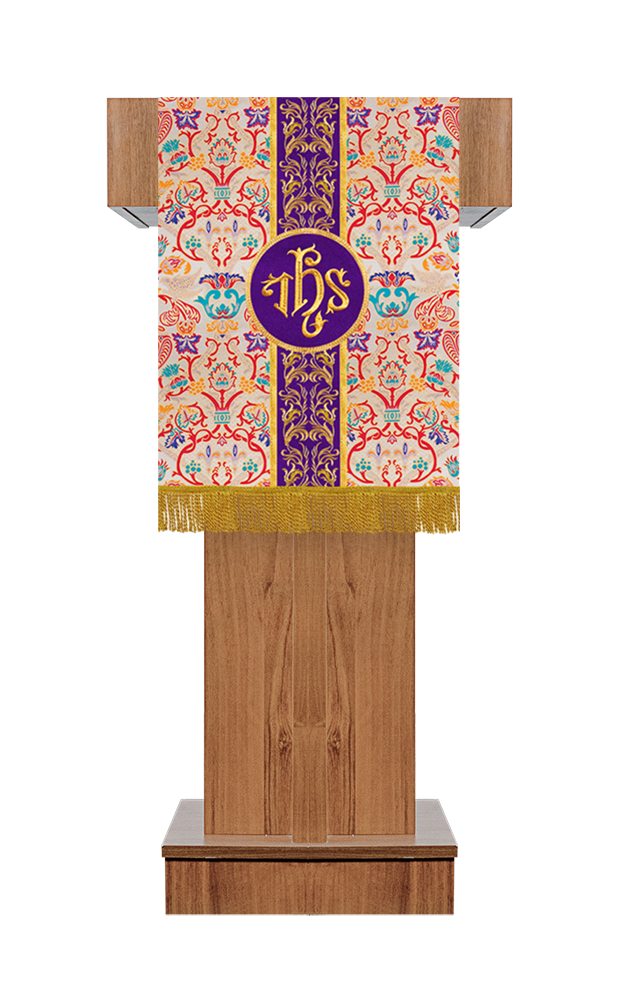 Tapestry Pulpit/Lectern with Embroidered Motif