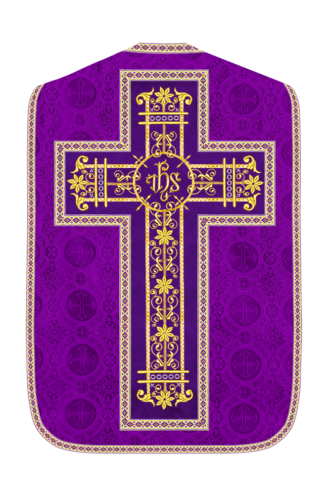 Roman Chasuble Vestment Enhanced With Orphrey and Trims