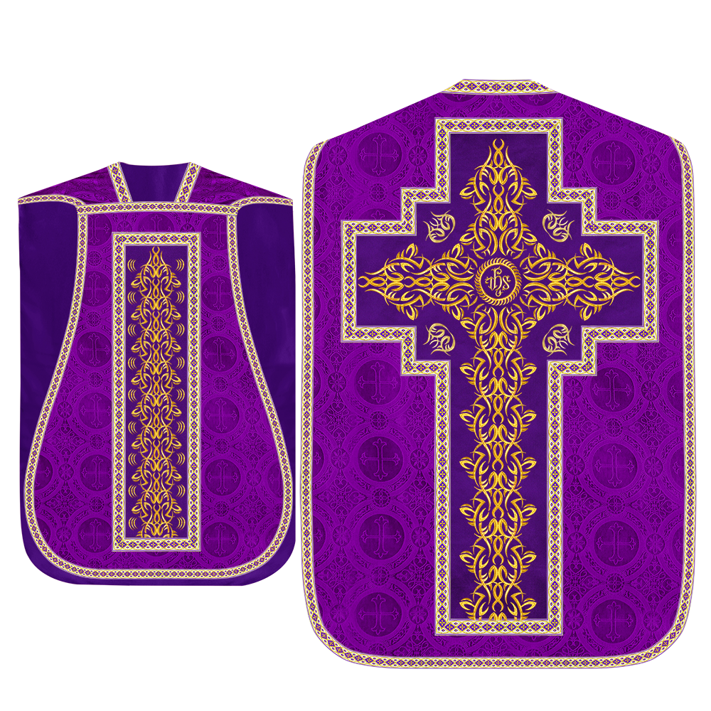 Roman Fiddleback Chasuble With Enhanced Embroidery  & trims