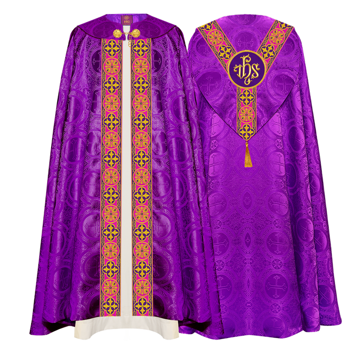 Gothic Cope Vestment with Y Type Motif and Braided Trims