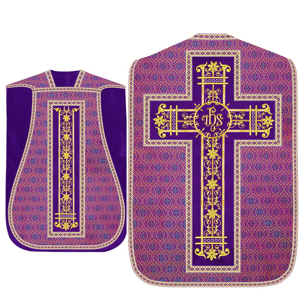 Set of Four Catholic Roman Chasuble with Spiritual Motif