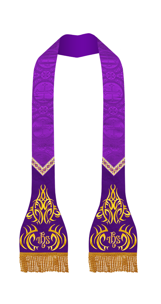 Set of Four Liturgical Roman Stole with Trims