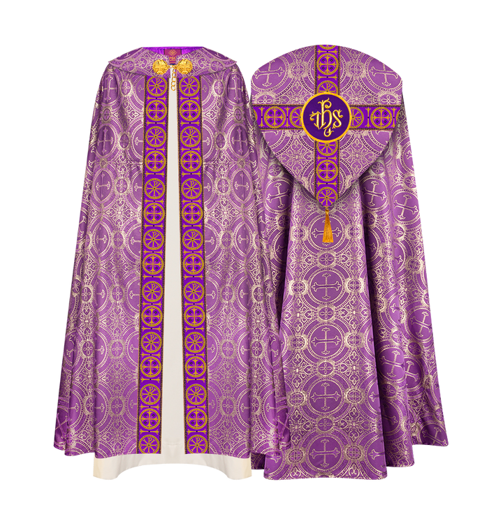 Gothic Cope Vestment with Cross Type Braided Motif