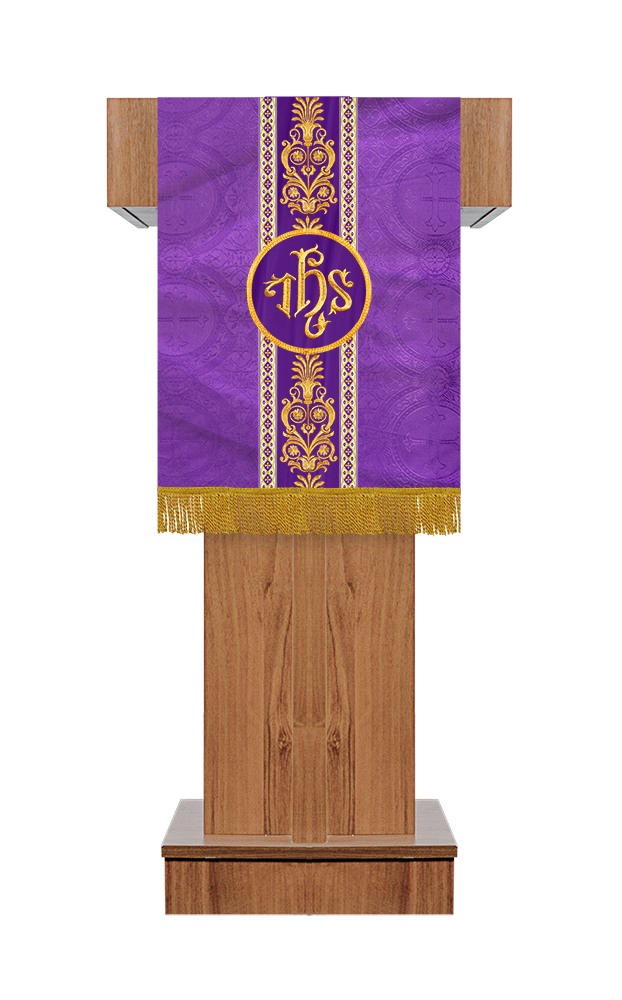 Pulpit/Lectern with Litugical Motif and Embroidery trims