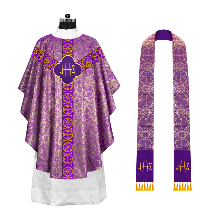 Gothic Chasuble Vestment with Y type braided orphrey