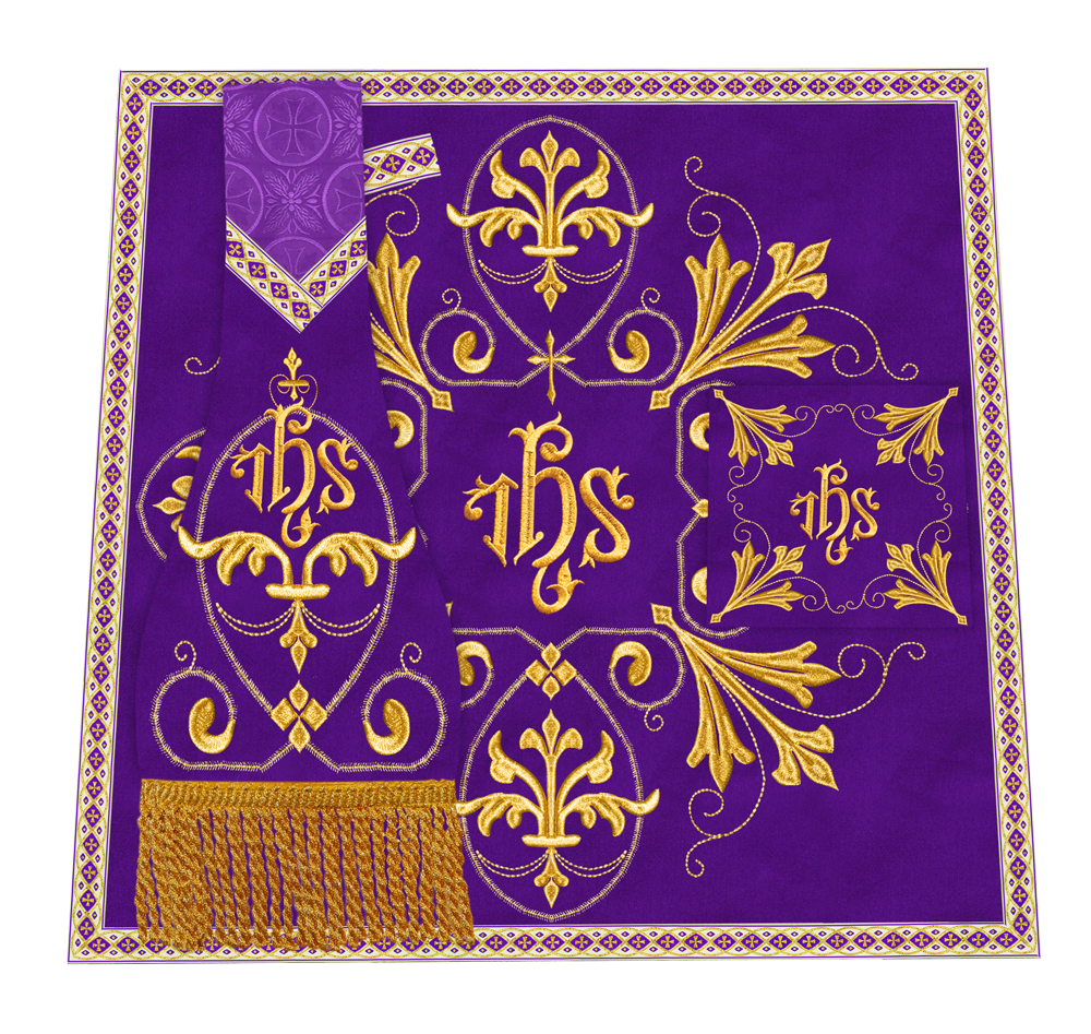Embroidered Altar mass Set with motif and Trims