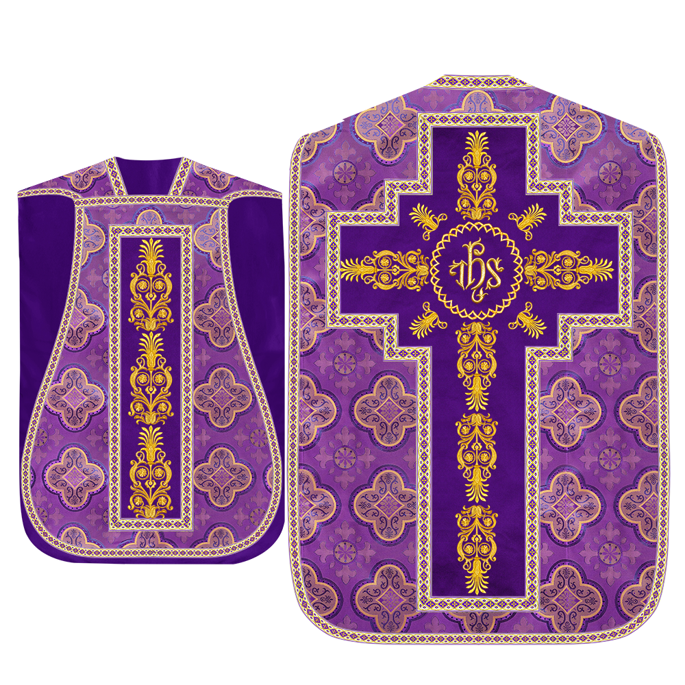 Roman Chasuble Vestments Adorned With Trims