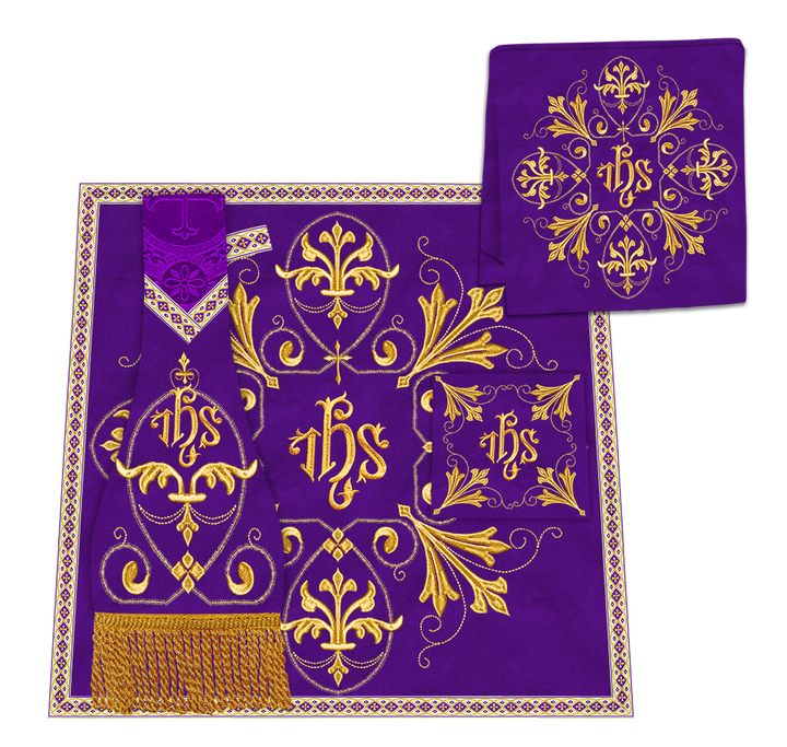 Embroidered Roman Cope Vestment with Braided Trims