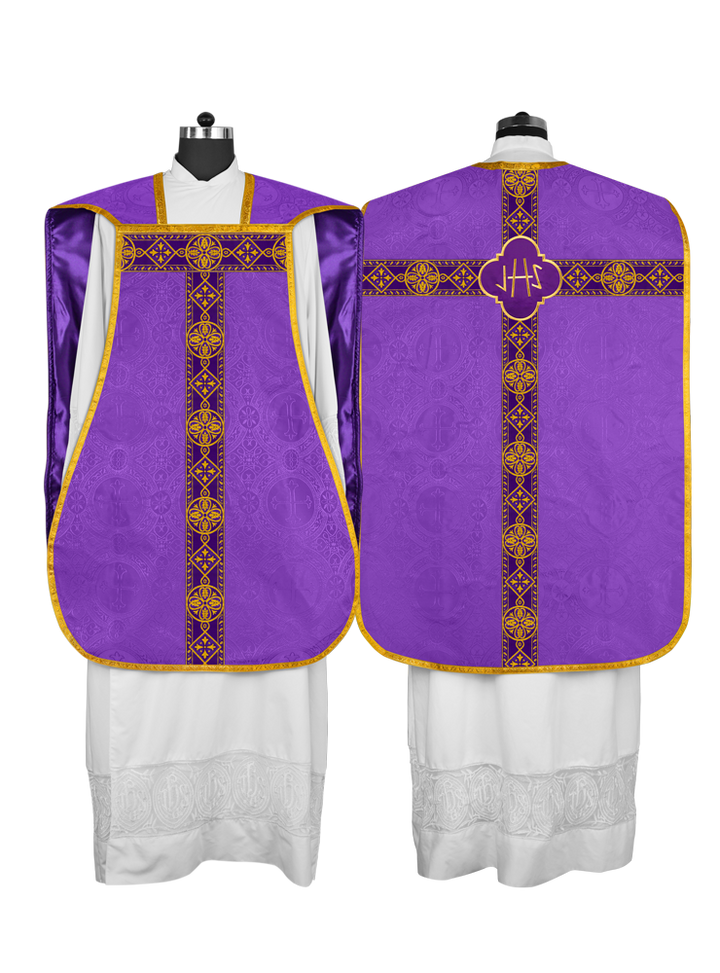 Vestimentas de casulla romana con orfebrería trenzada 