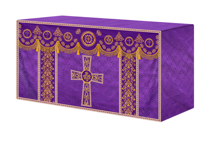 Church Altar Frontal with Ornate Embroidery & Spiritual Motifs