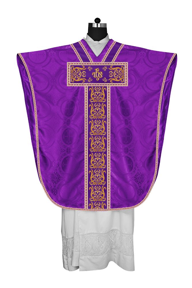 Borromean Chasuble Vestment Enhanced With  Motifs and Trims