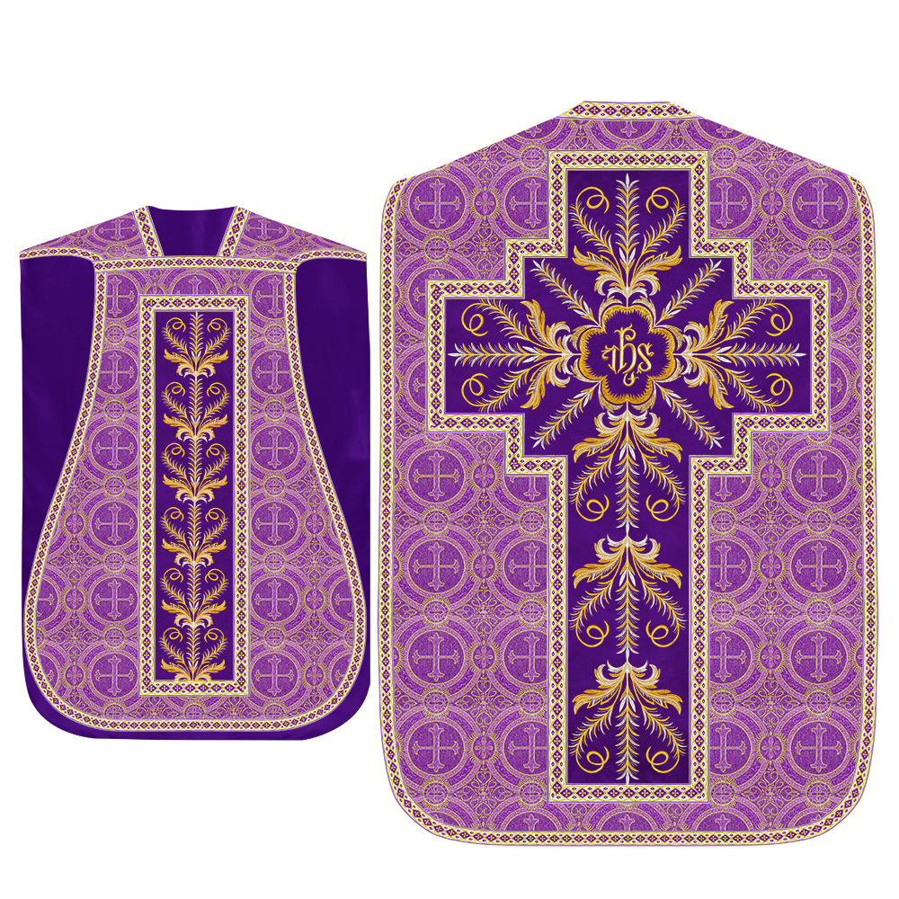 Roman Chasuble Vestment With Detailed Orphrey