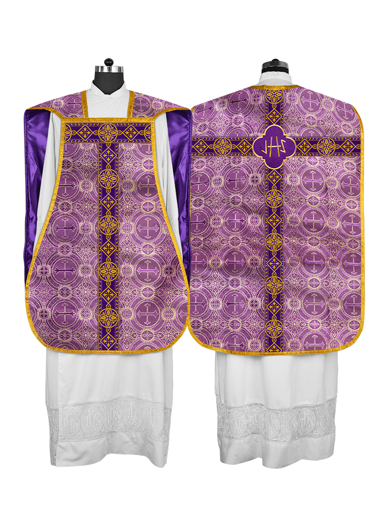 Vestimentas de casulla romana con orfebrería trenzada 