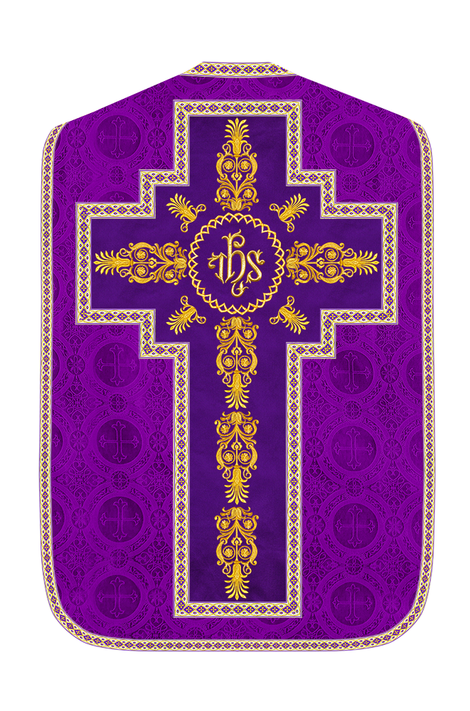 Roman Chasuble Vestments Adorned With Trims