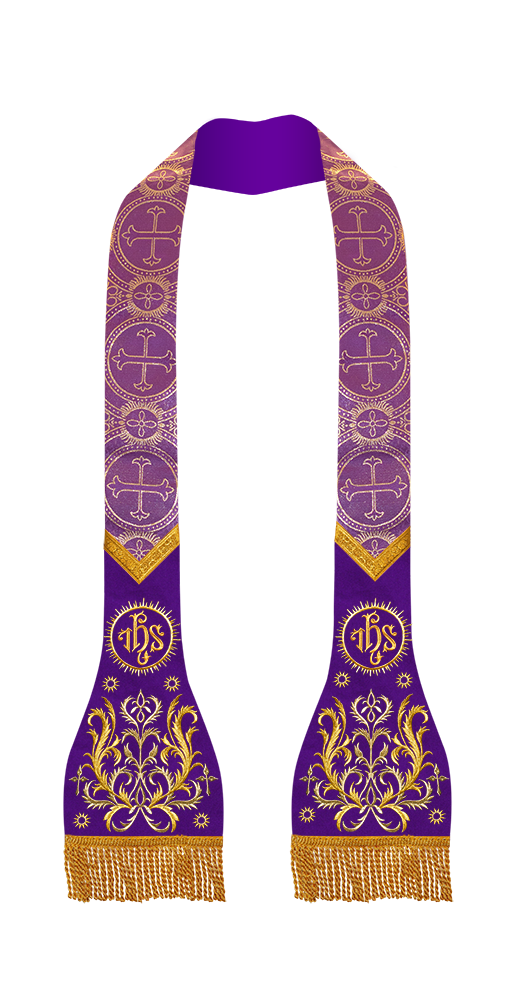 Set of 4 Catholic Stole with Embroidery Motif