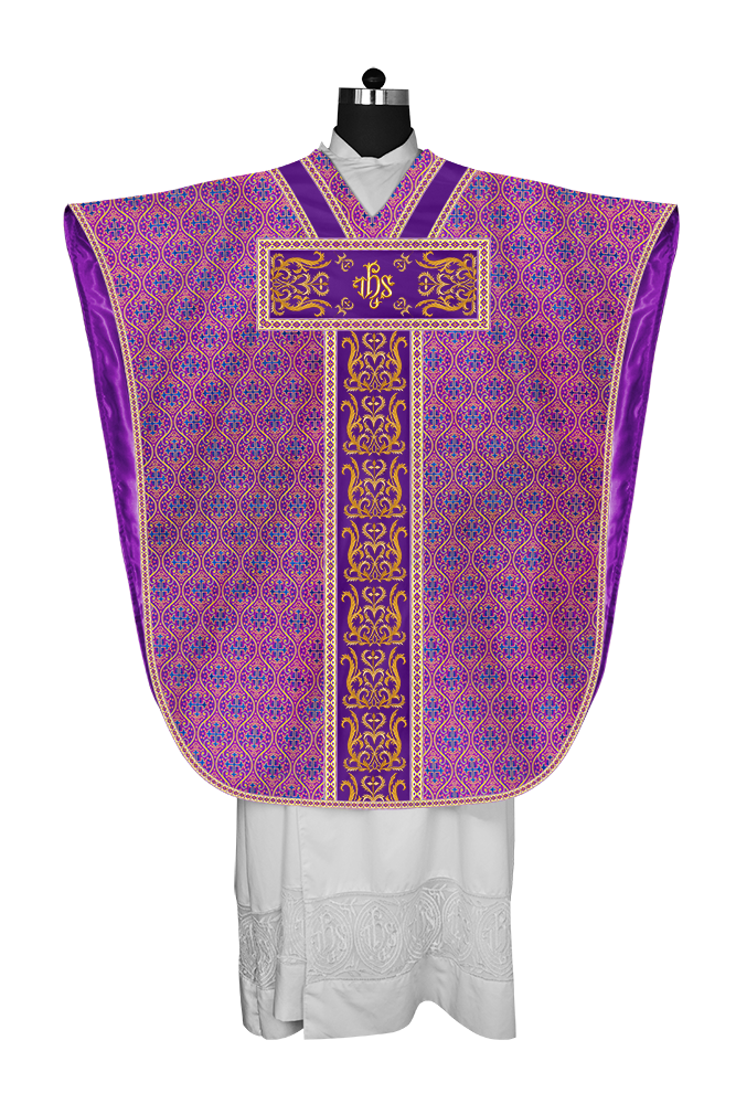 Borromean Chasuble Vestment Enhanced With  Motifs and Trims