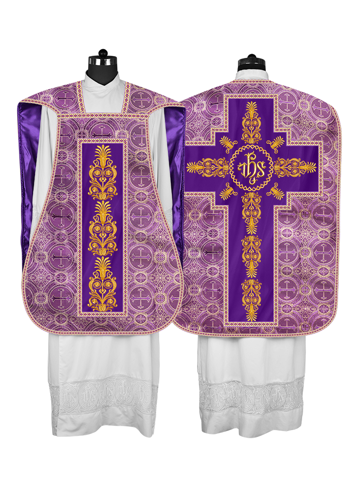 Roman Chasuble Vestments Adorned With Trims