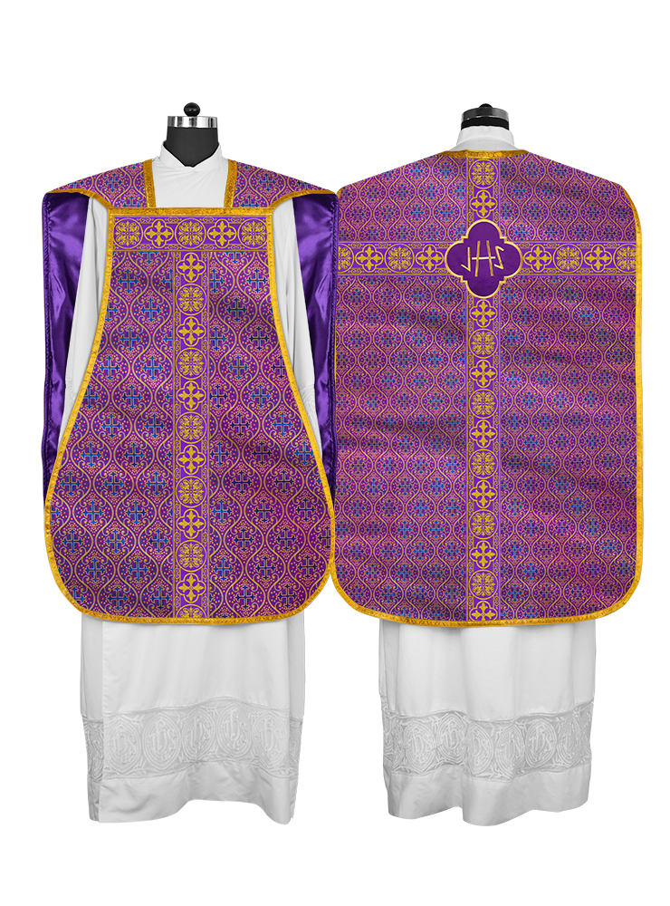 Roman Chasuble Fiddleback with Braided Trims