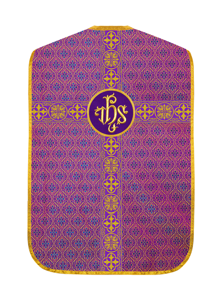 Fiddleback Vestment with Motif and woven Braided Trims