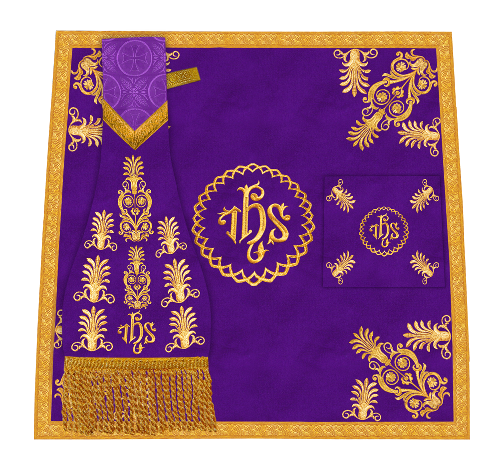 Liturgical Church Mass Set with Ornate Embroidered Details